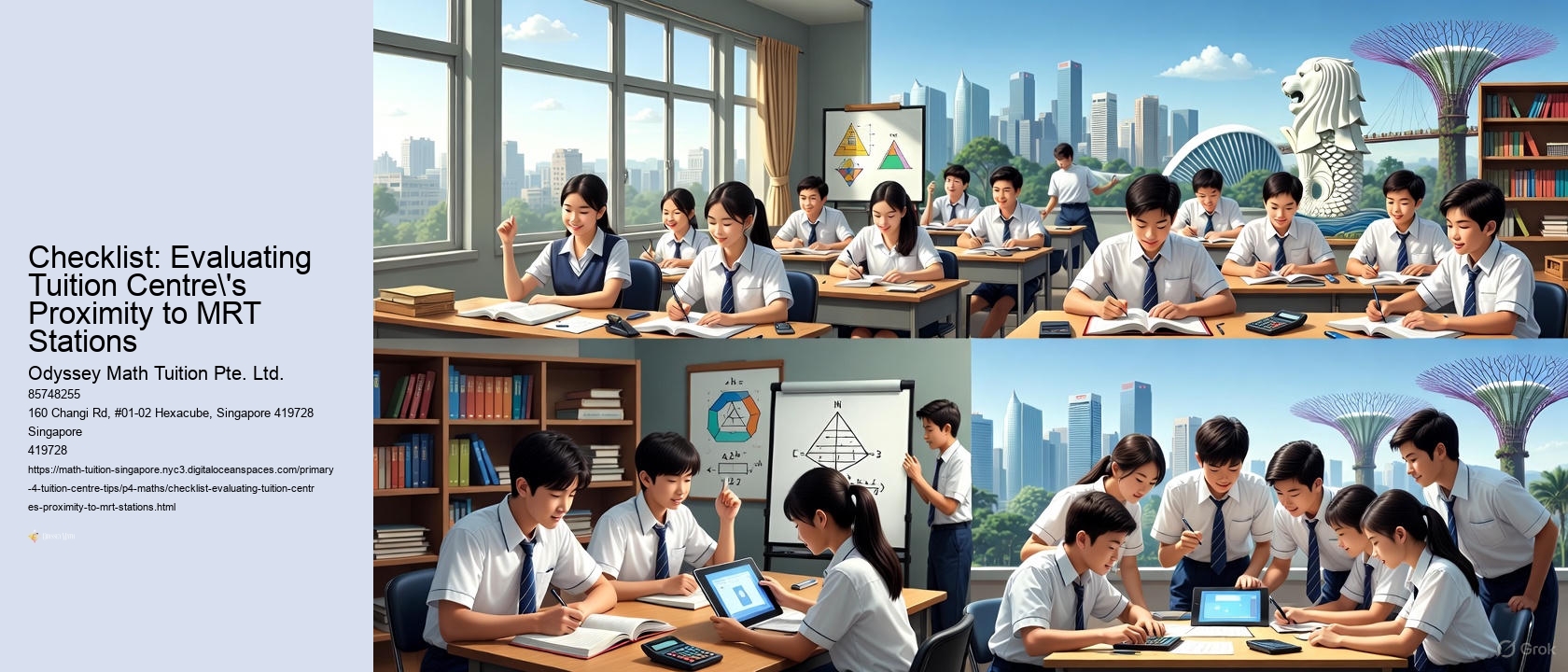 Checklist: Evaluating Tuition Centre's Proximity to MRT Stations