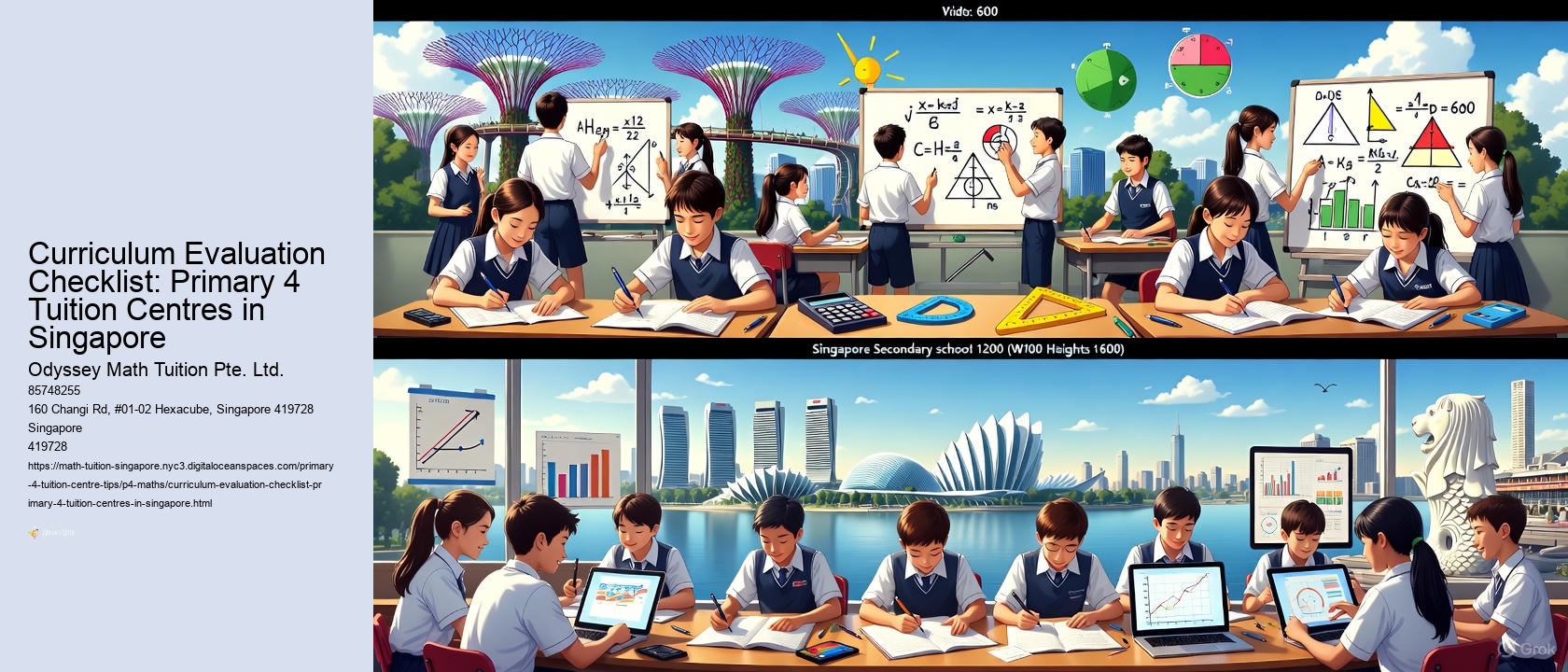 Curriculum Evaluation Checklist: Primary 4 Tuition Centres in Singapore