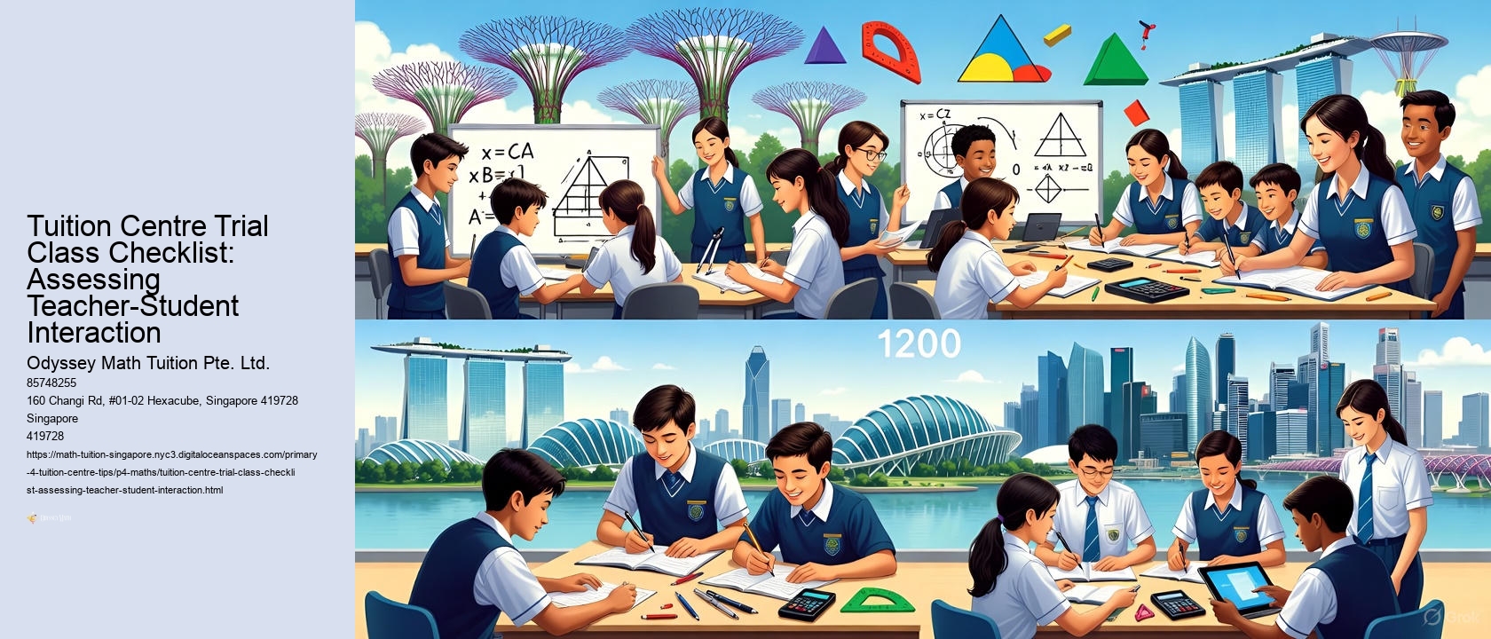 Tuition Centre Trial Class Checklist: Assessing Teacher-Student Interaction